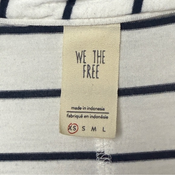 Free People Can't Fool Me Nautical Stripe Oversize Shirt Top Dolman SZ XS Vneck - Picture 3 of 10